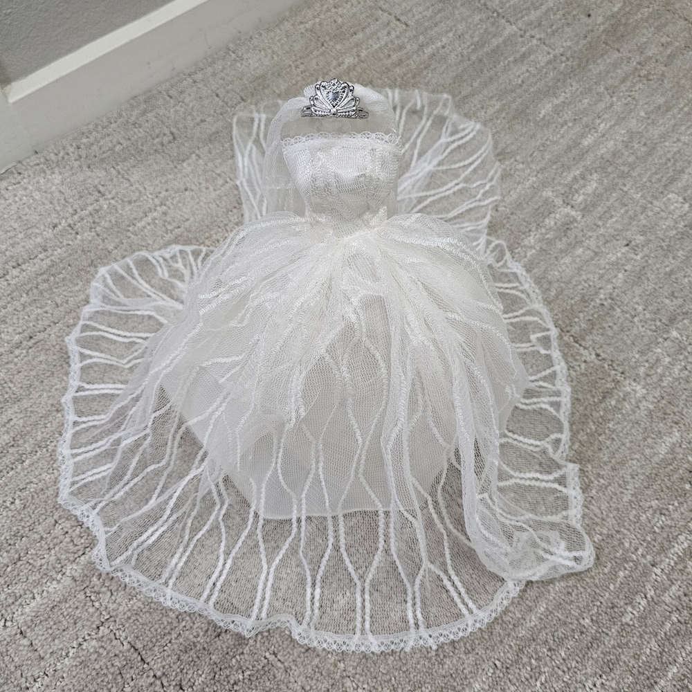 Barbie Doll White Bridal Dress Gown